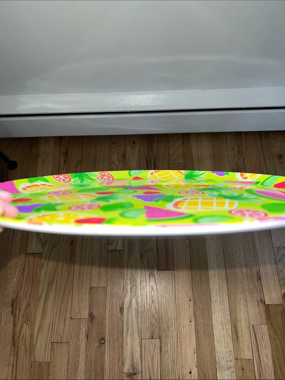 Fruit Pattern Party Plate - Bright Lime Green